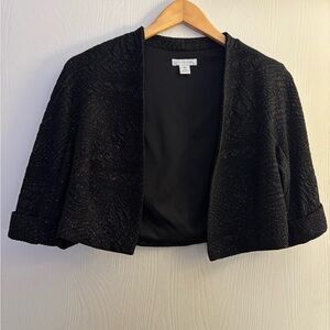 London Times Elegant Black Open Jacket